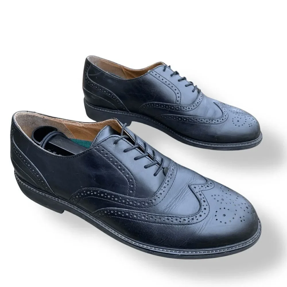 Rockport Wingtip Black Leather Walking Shoe Dress Shoe Comfort Men's Size 11